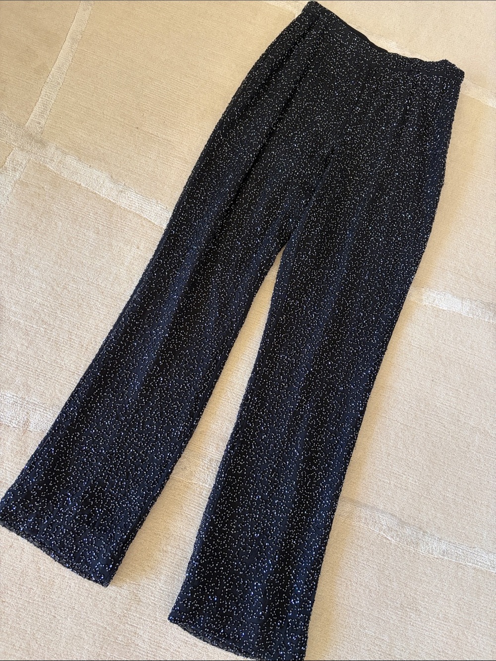 INC International Concepts Black Wide-Leg Sparkle Pants
